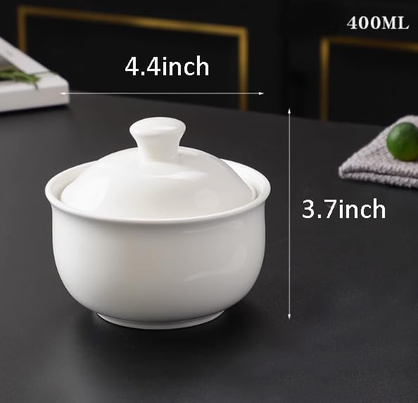 White Ceramic Sugar Bowl with Lid Candy Dish Storage Jar Container Kitchen