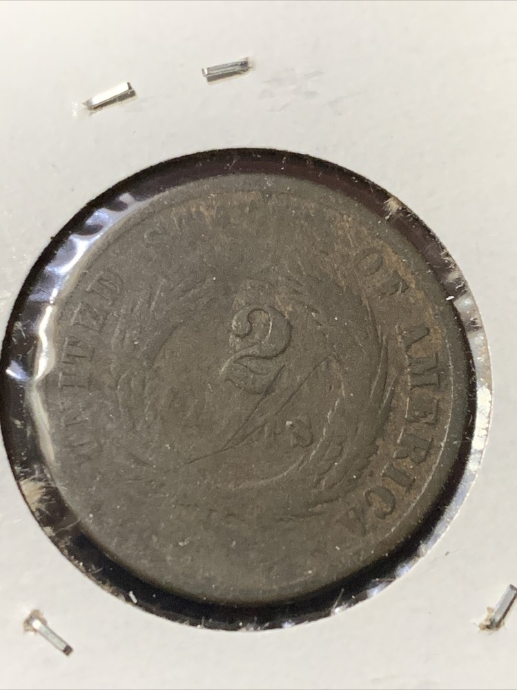 1864 TWO CENT PIECE 2C ~ CIVIL WAR ERA ~ ROTATED REVERSE