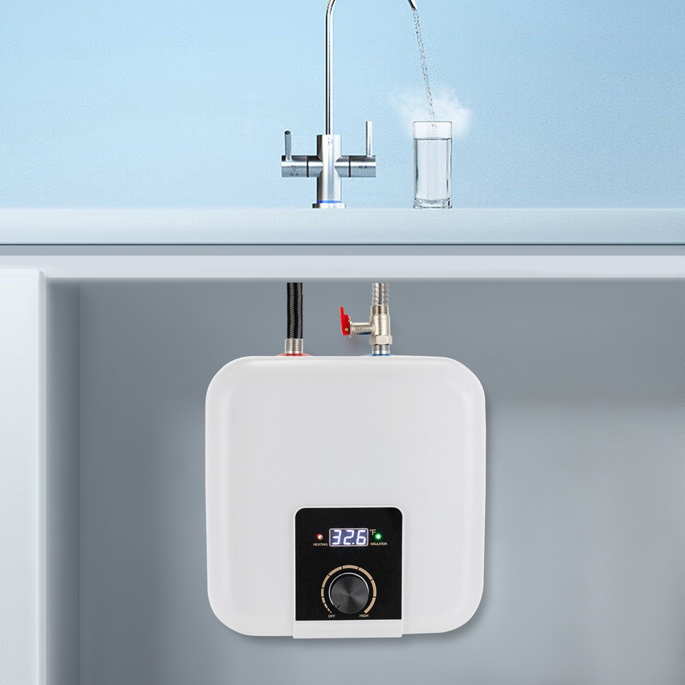 8L/2.11 Gallon Water Heater Wall Mounted Square Electric Water Heater 1500W