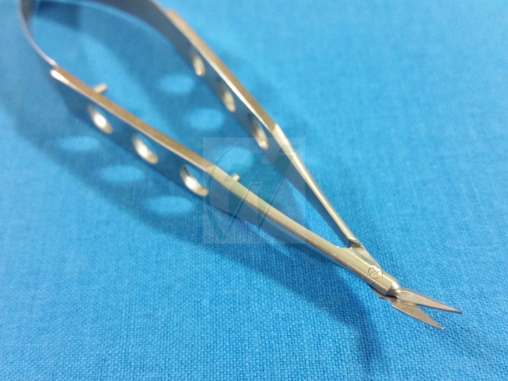 PREMIUM GRADE PACIVATED MCPHERSON VANNAS MICRO SCISSORS ANGLED FORWARD BLADE 4"