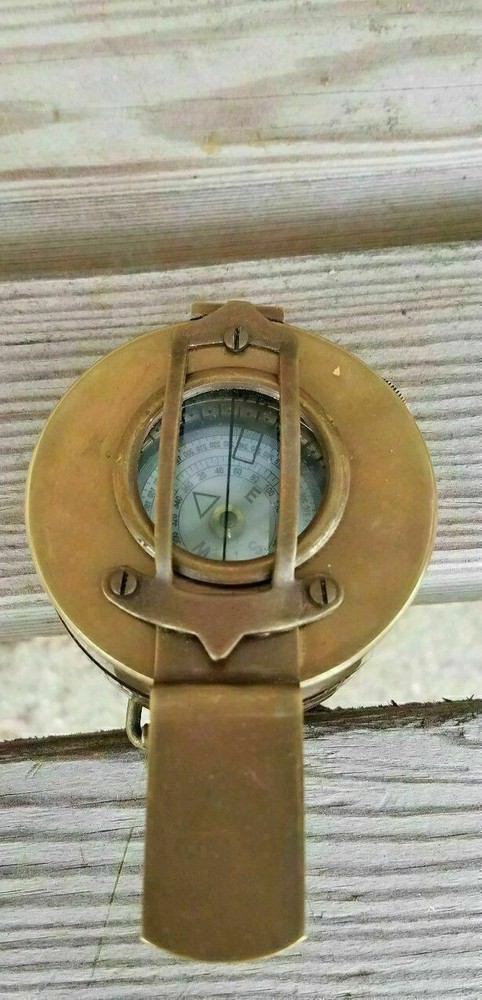 British Military Prismatic Pocket Solid Brass Antique Compass Marine Solid Gift