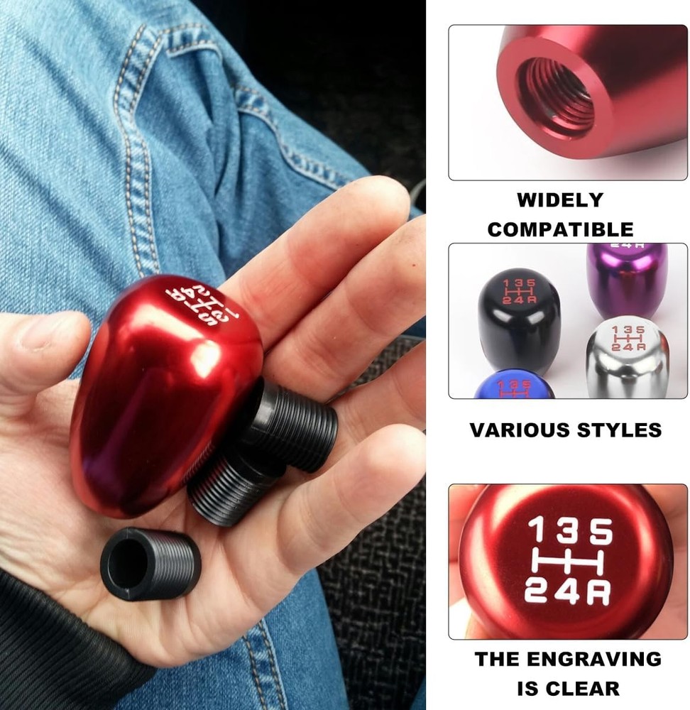 Gear Shift Knobs, 5 Speed Manual Transmission Stick Shift Knob, Color: Silver