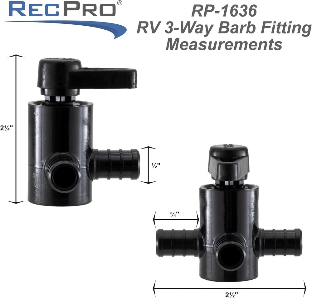 Efficient 1/2" Three-Way Valve for RV Water Heaters | Winterizing Essential