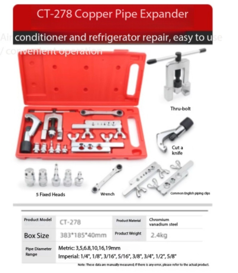 Copper Tube Flaring Kit Eccentric Flaring Tool Metric and Imperial Sizing Tools