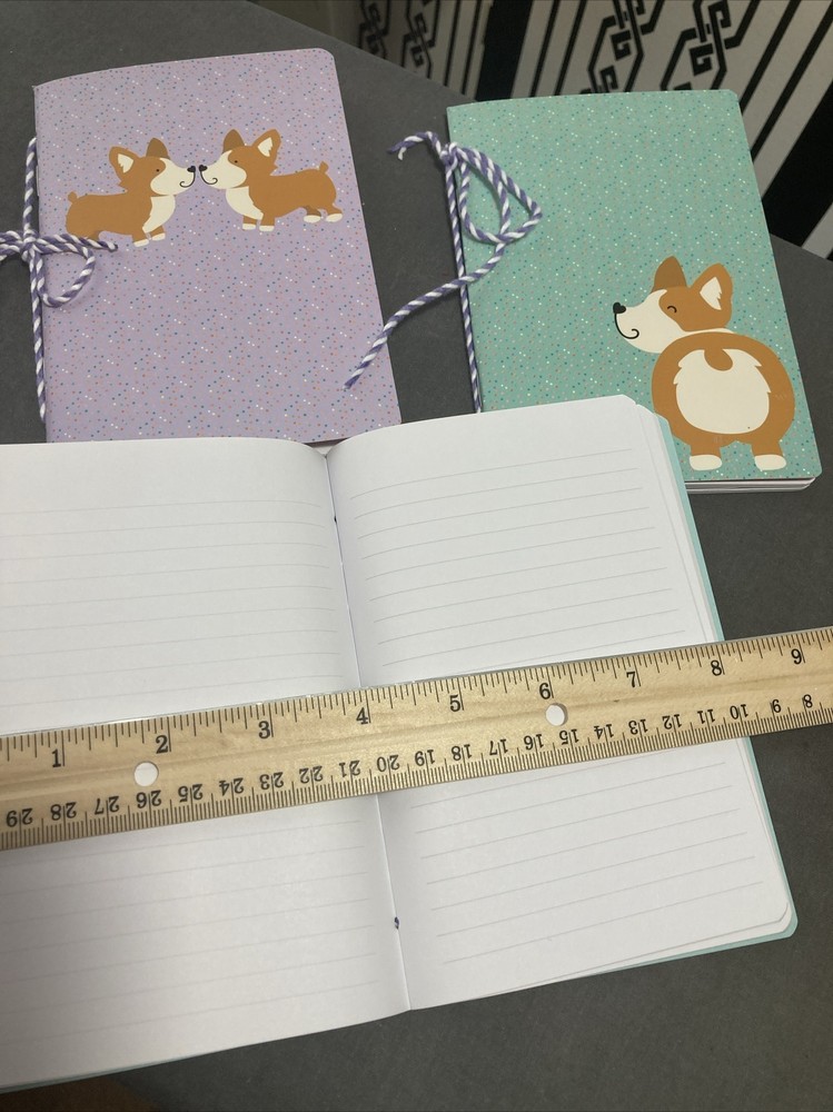 Set up 3 Corgi Themed Lined Notebooks