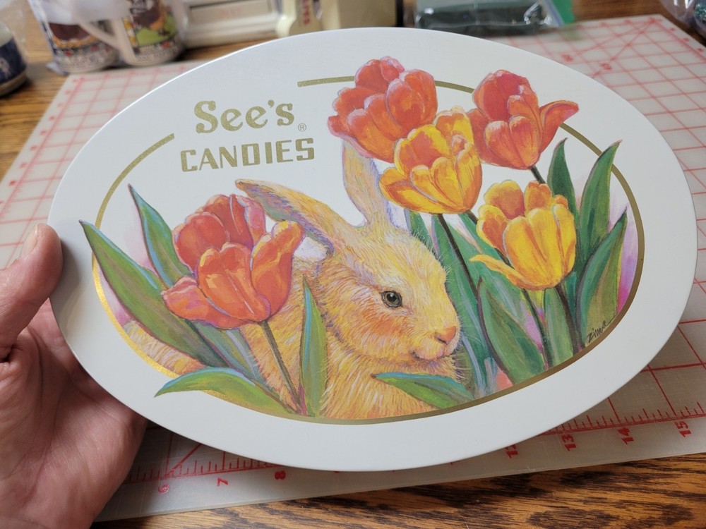 Two Vintage  See’s Candy Easter Tins - 1996 Chick & 1994 Bunny