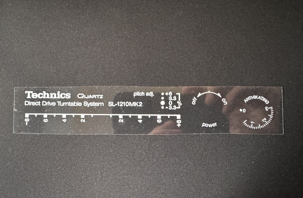 Technics SL-1210 MK2 Transfer Lettering / Transfer Decals
