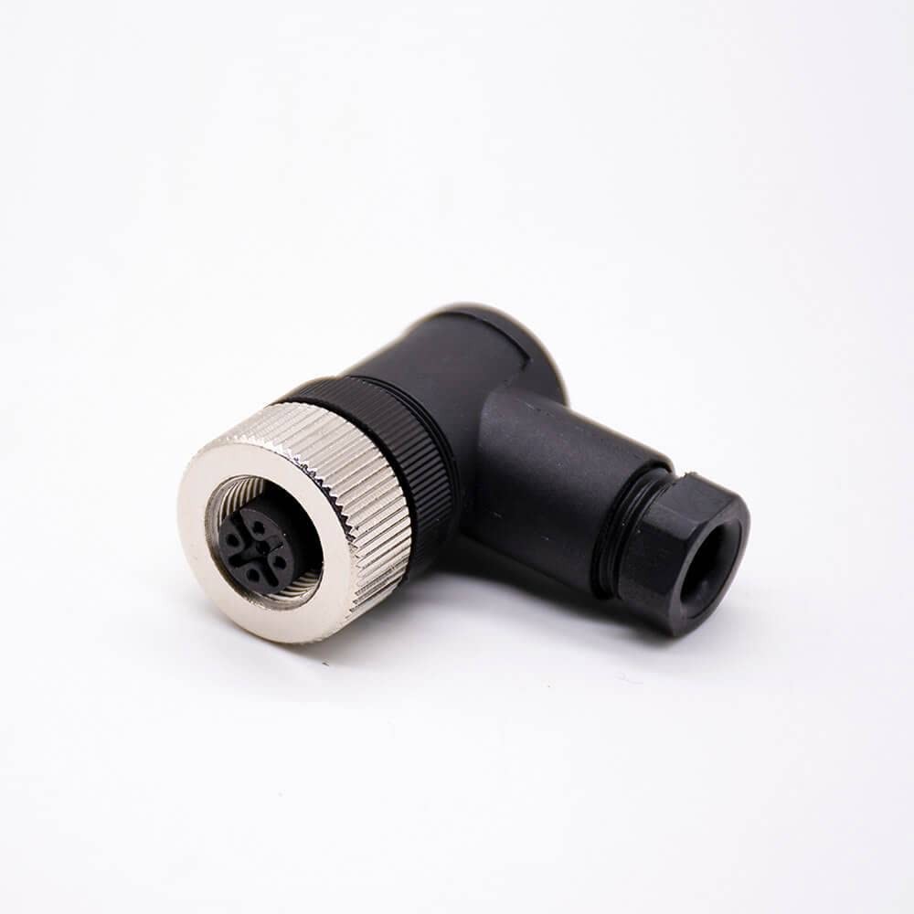 M12 5-pin Female 90-Degree A-Code Unshielded Screw-Joint Connector for Sensor