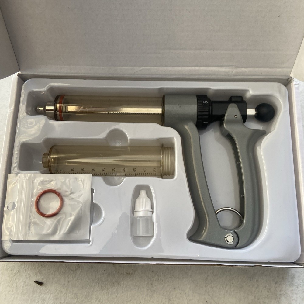 50ML Semi Automatic Livestock Syringe, Adjustable Continuous Repeating Syring