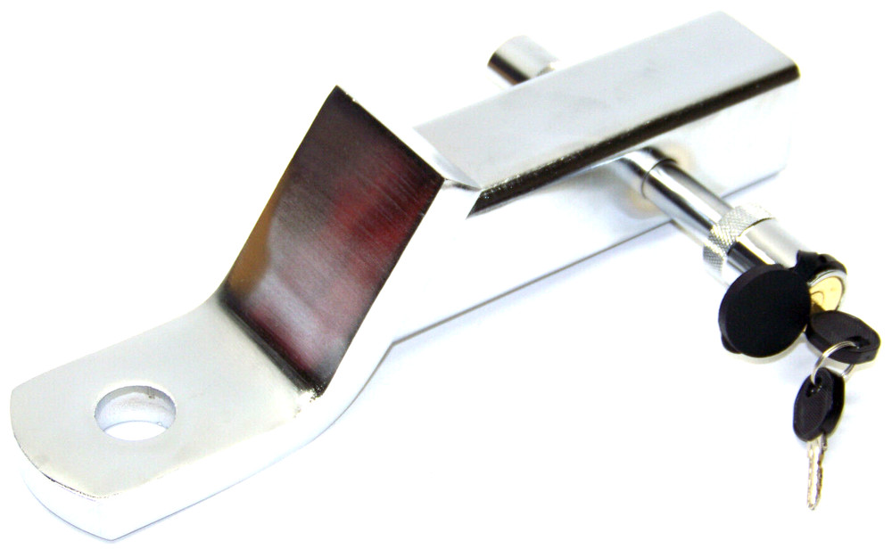 Chrome 2" Drop Hitch Receiver + Pin Lock Trailer Ball Mount 2" Receiver 6000lb