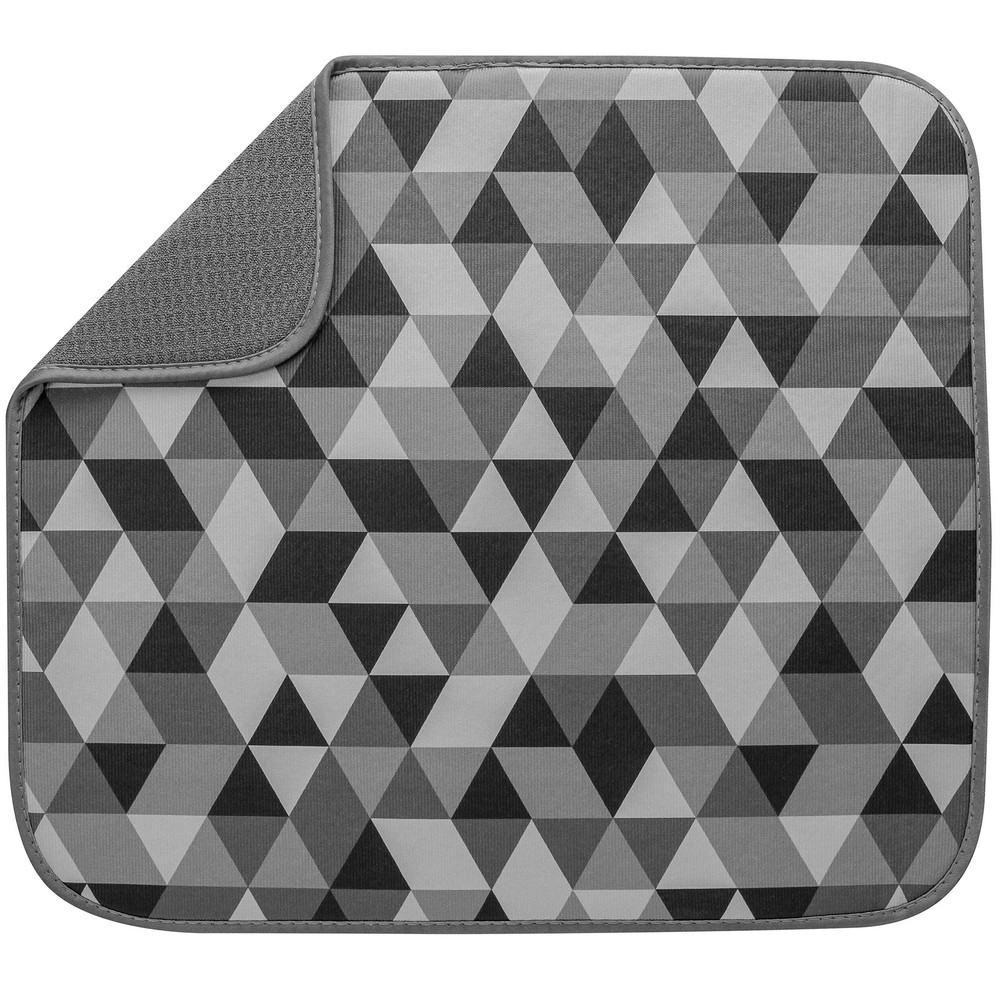 S&T INC. Dish Drying Mat for Kitchen, Absorbent, 16" x 18", Triangles