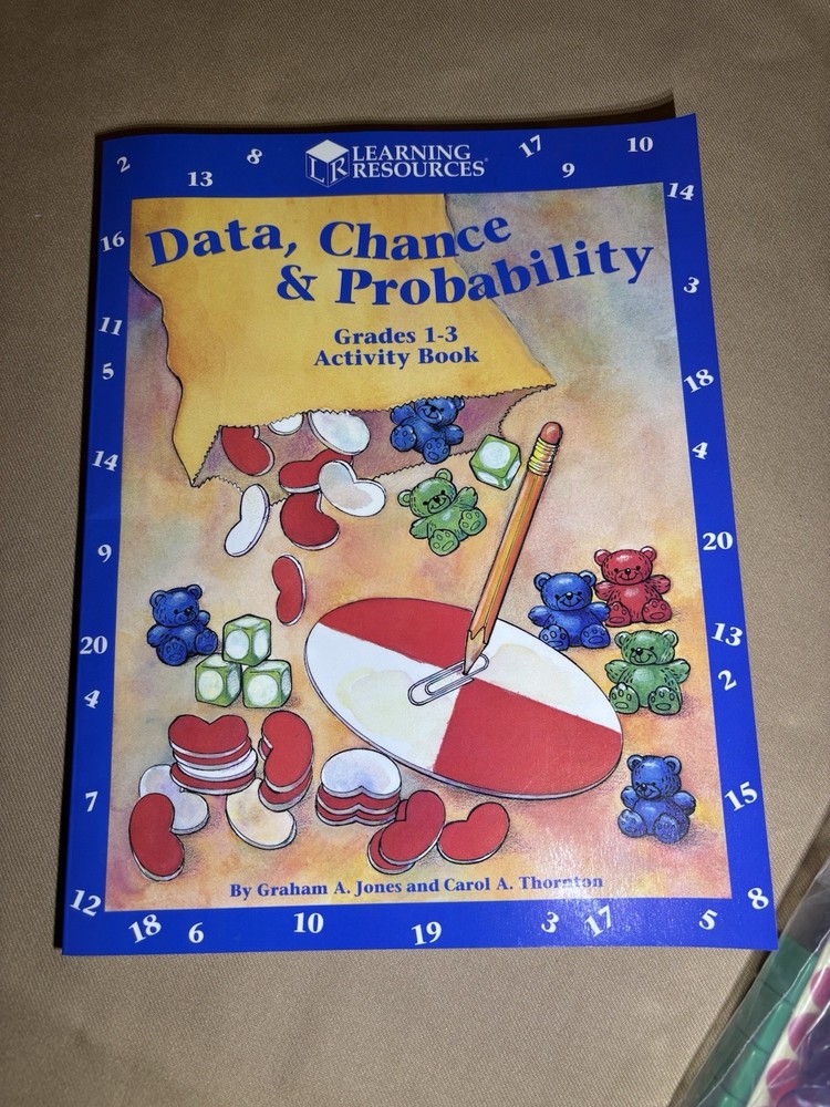 Learning Resources Data, Chance & Probability Grades 1-3 Activity Book & Pieces