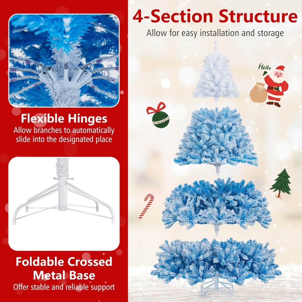 8FT Artificial Christmas Tree w/1774 Branch Tips 470White LED Lights, 8 Modes