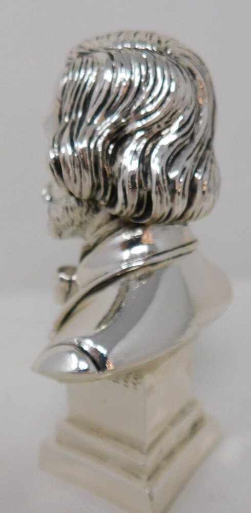Solid 800 Silver Giuseppe Verdi 4.5" Statuette Italian 202 grams Composer Bust