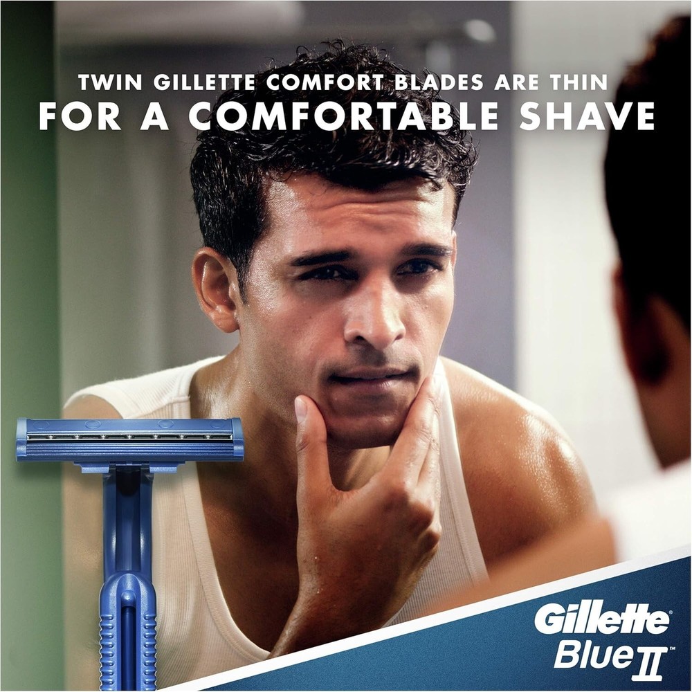 Gillette Blue 2 Disposable Razors with Chromium Coating - 10 Count (3-Pack)