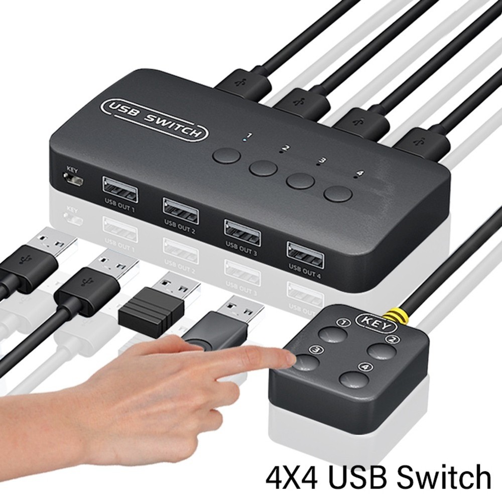 USB Shared Controller Adapter 4 Inputs 4 Outputs for Laptop Computer1784