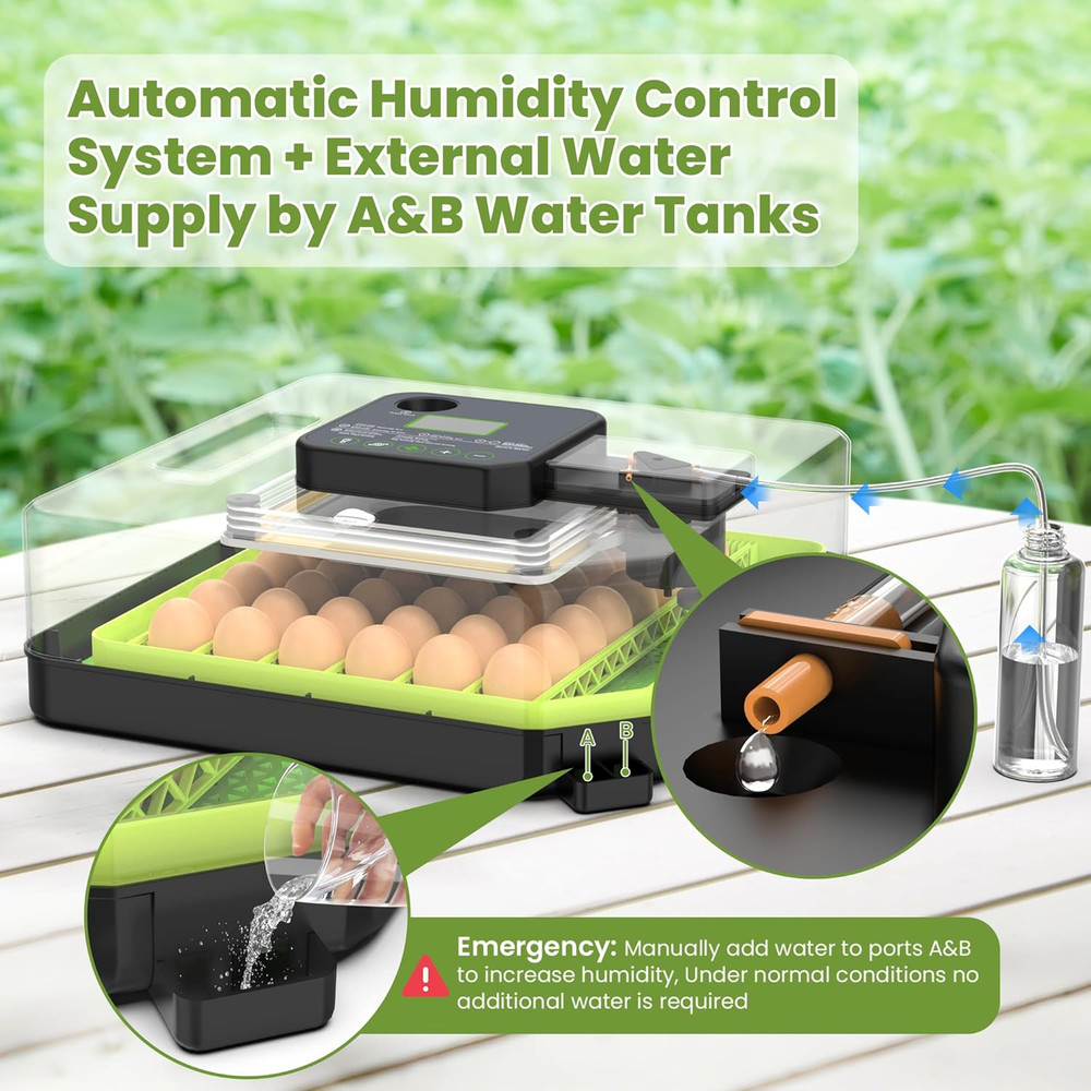 48 Egg Incubator for Hatching Eggs with Automatic Egg Turning, Temperature & Hum