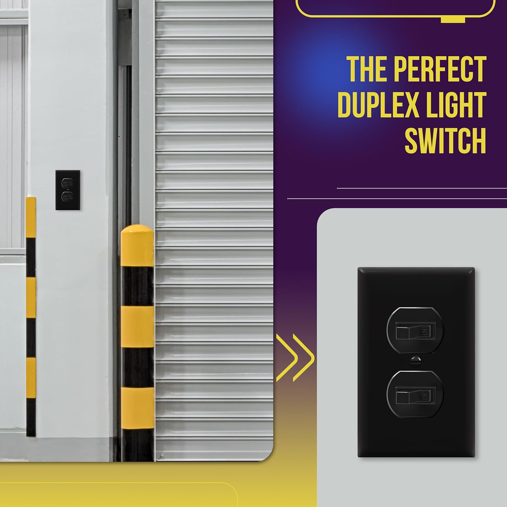 Duplex Double Toggle Light Switch, Single Pole, Side Wiring, Copper Wire Only, G