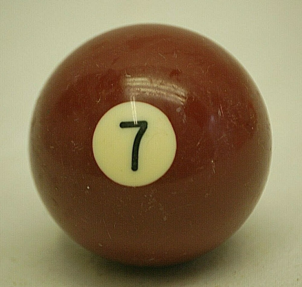 Pool Table Billiard Ball #7 Solid Maroon Vintage Replacement Piece