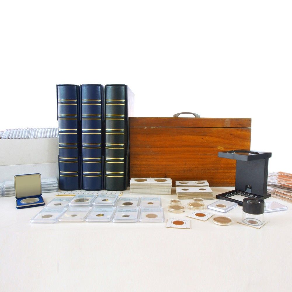 Coin Display Box, Coin Presentation Display Box Fit 30mm Coin, Blue