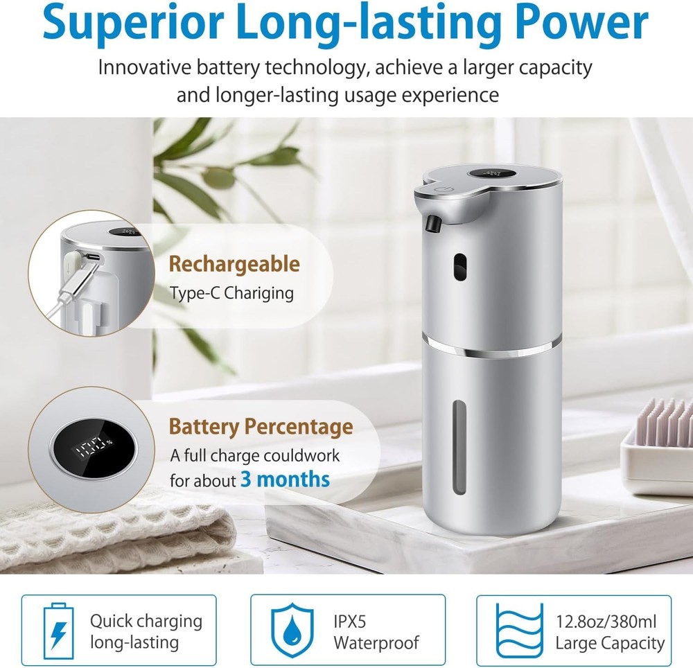 Rechargeable Touchless Soap Pump Digital Display