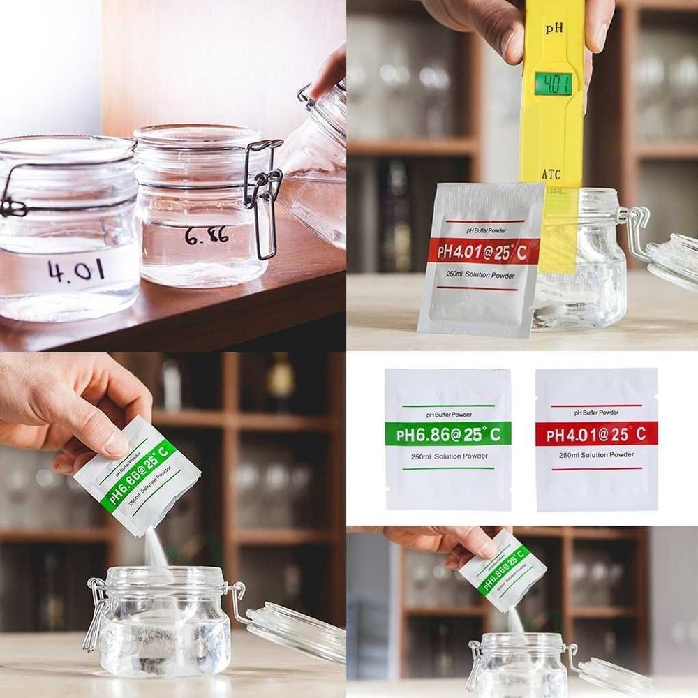 High Precision 12 Pack pH Buffer Solution Powder for Calibration 6.86/4.01/9.18