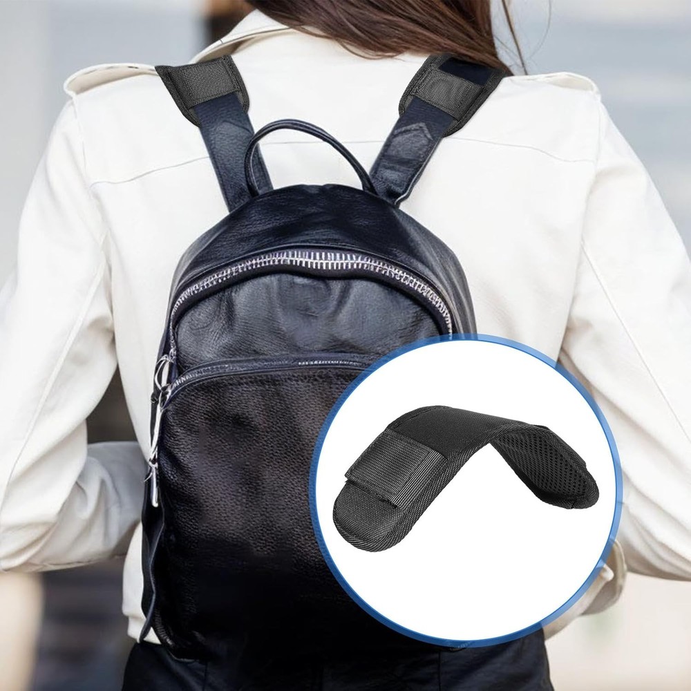 2 Pieces Shoulder Strap Pad, Black Shoulder Pad for Bag Strap Removable Backpack