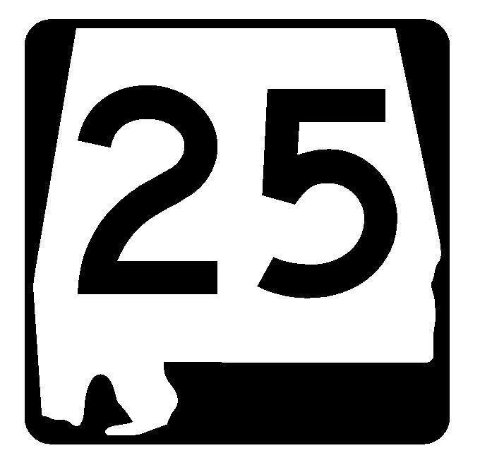 Alabama State Route 25 Sticker Decal