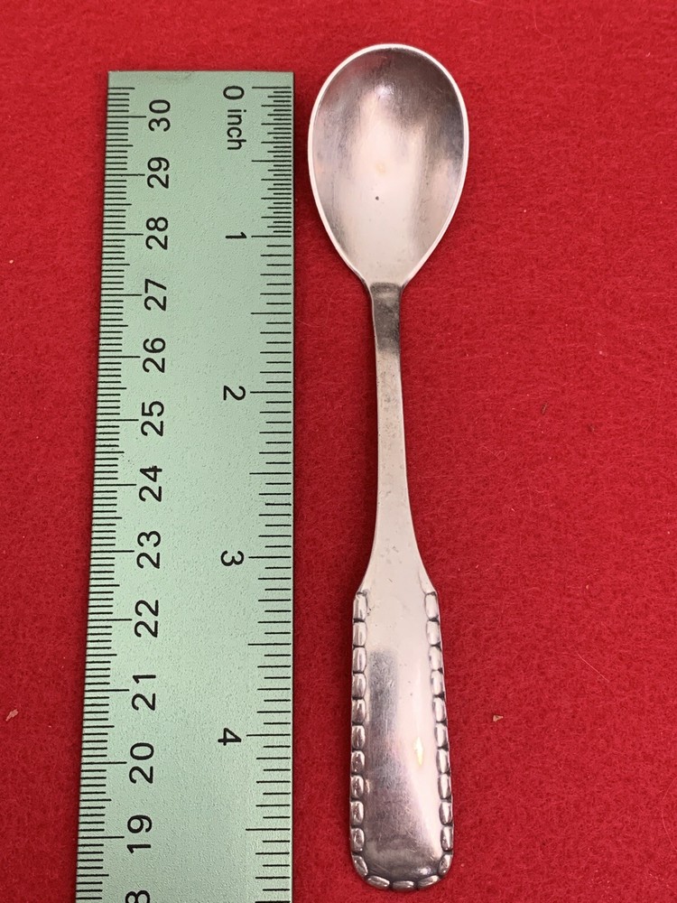 Sterling Silver Georg Jensen Denmark Rope Pattern Egg Preserve Condiment Spoon