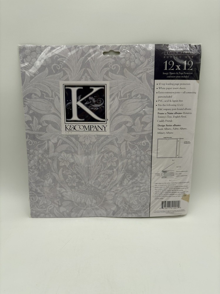 K&Company - 10 Top Loading White Insert Sheets & Page Protector - 12" x 12"