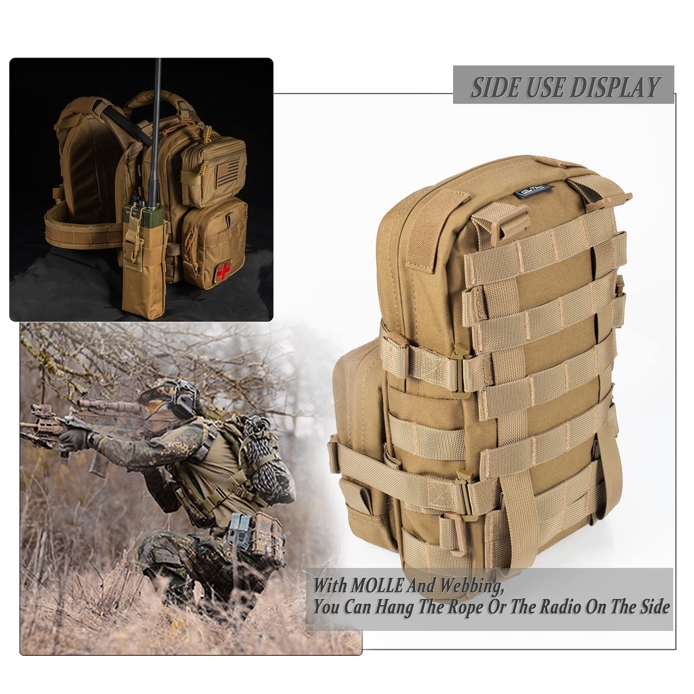 Outdoor Tactical MOLLE YKK Panel Pack Pouch for Hydration Bladder Plate Carrier
