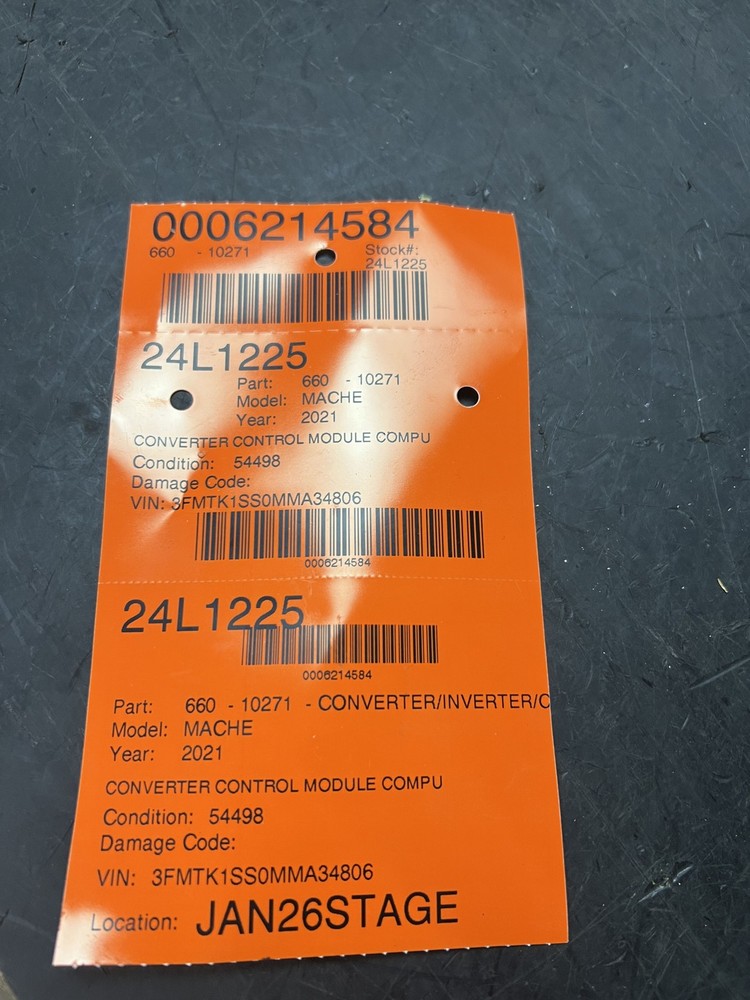 21-22 MUSTANG MACH E CONVERTER CONTROL MODULE COMPUTER
