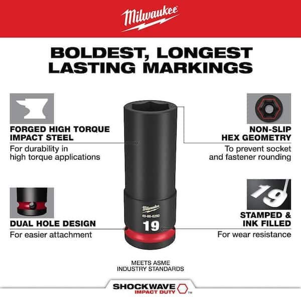 SHOCKWAVE 3/8 In. Drive 13Mm Deep 6 Point Impact Socket (1-Pack)
