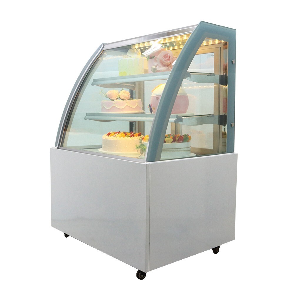 220V Floor 3 Layers Refrigerated Cake Display Cabinet Bakery Showcase