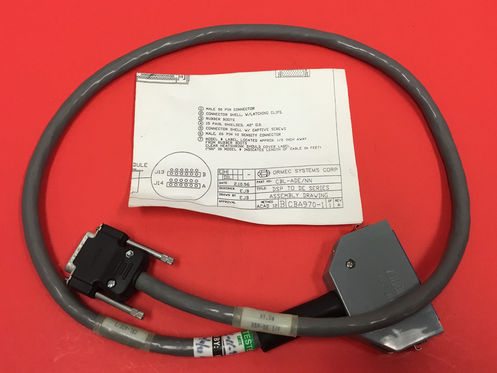 Ormec Systems - P/N: CBL-ADE/3 - CBL-ADE/NN - Cable - NEW