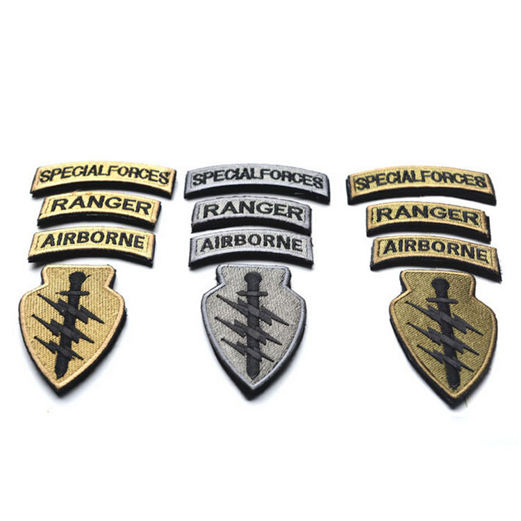 3 Set Special Forces Airborne Ranger Tabs Tactical Embroidered Hook Loop PATCH
