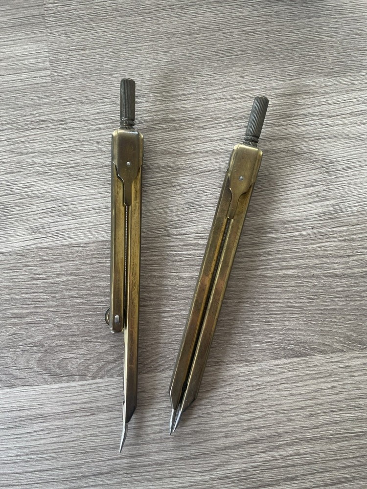 Vintage Lotter & Co. Technical Drawing Compass Instruments With Case