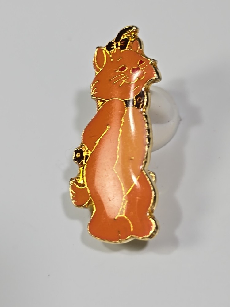 Orange Cartoon Cat Standing Lapel Pin