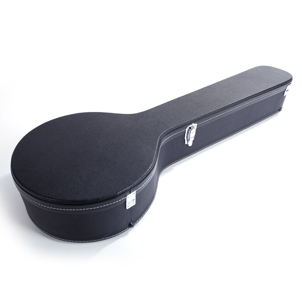 5-String 6-String Microgroove Pattern Leather Wood Banjos Case Black - NEW
