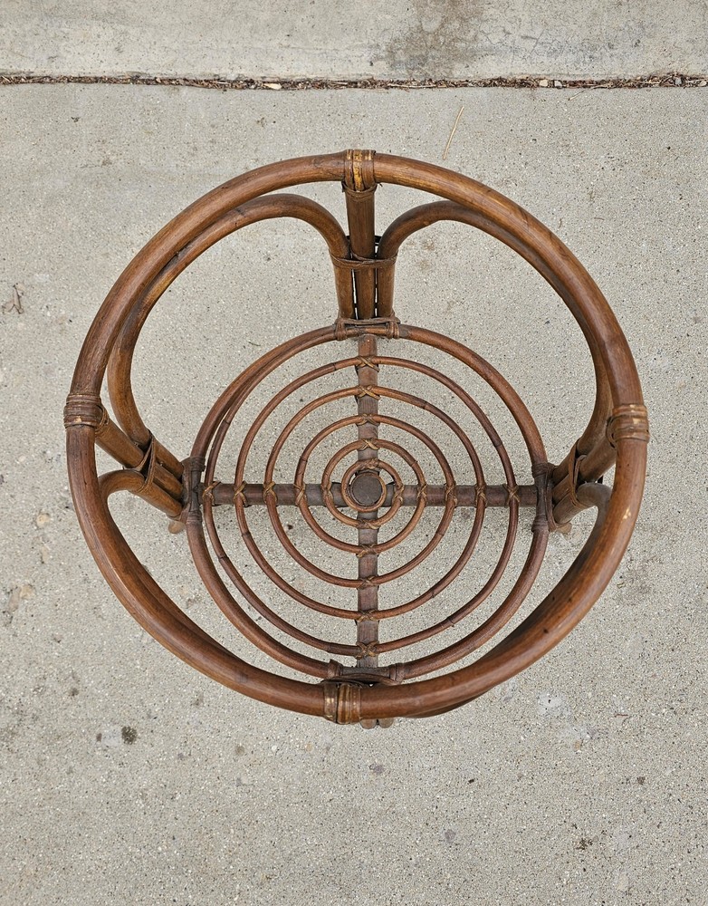 Vintage MCM Bamboo Table Wicker