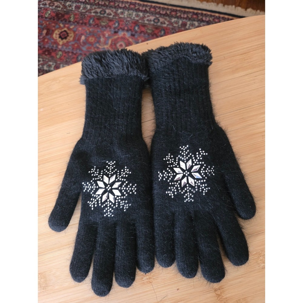 New warm plush lined encrusted gloves