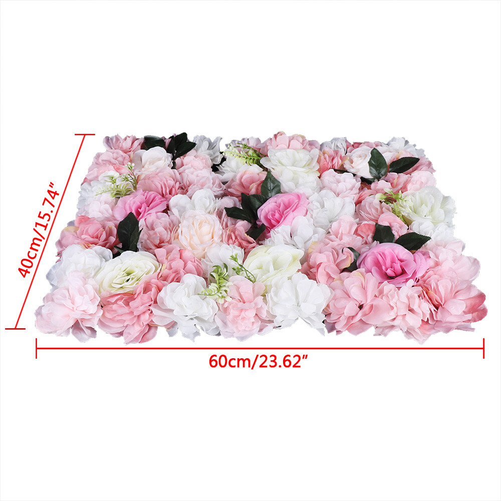 12PCS Artificial Flower Wall Panels Rose Hydrangea Backdrop Panel Wedding Decor