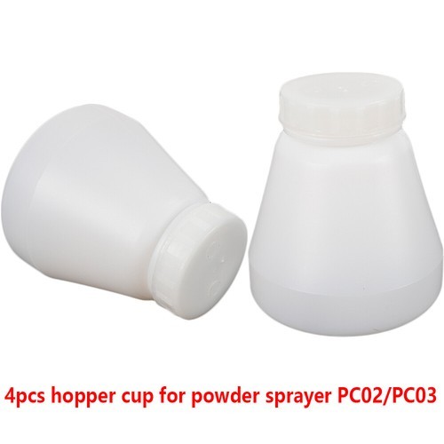 4x Bottles Hopper Cup For Electrostatic Powder Coat System PC02/PC03 Spray Paint