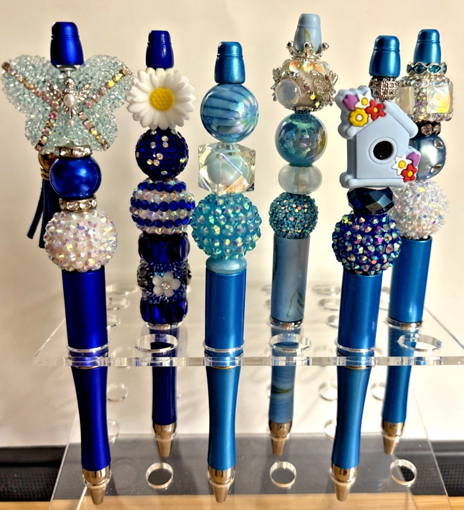6 Handcrafted FANCY Beaded Pens