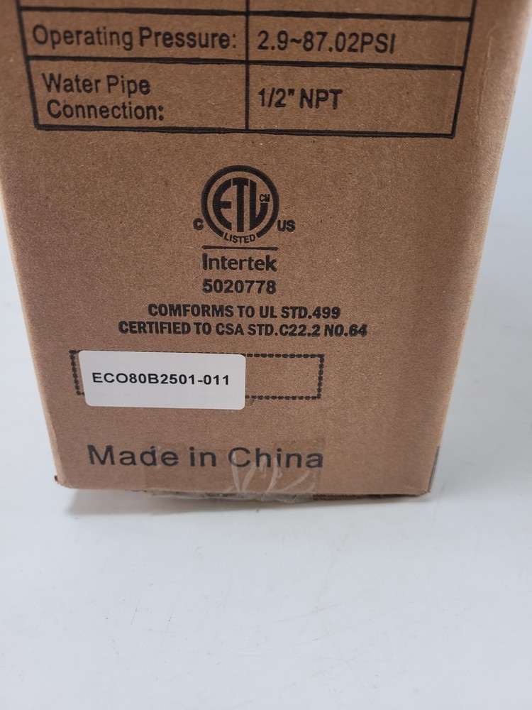 Ecotouch Electric Tank less Water Heater Model EC080S Double Pole