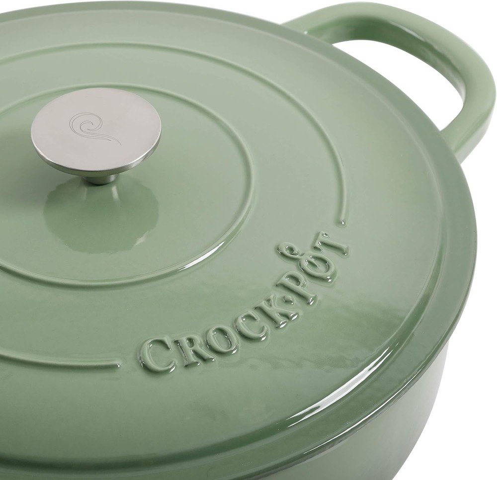 Pot Enameled Cast Iron Braiser W/ Lid 5-Quart Durable Cookware Kitchen