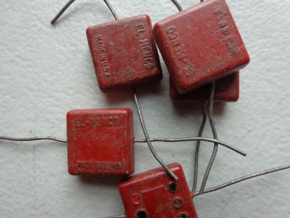 5PCS VINTAGE EL MENCO Silver Mica Capacitor