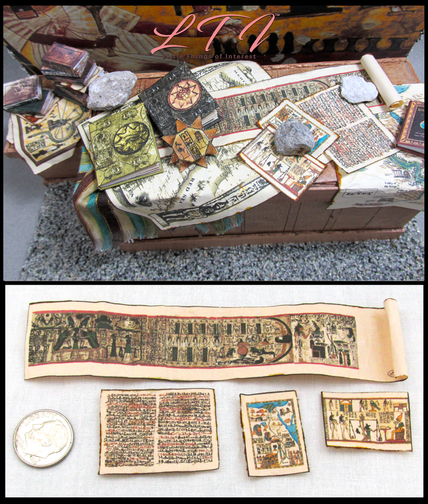 ANCIENT EGYPTIAN ARTIFACTS 1:12 Scale Miniature Readable Book Papyrus Scroll