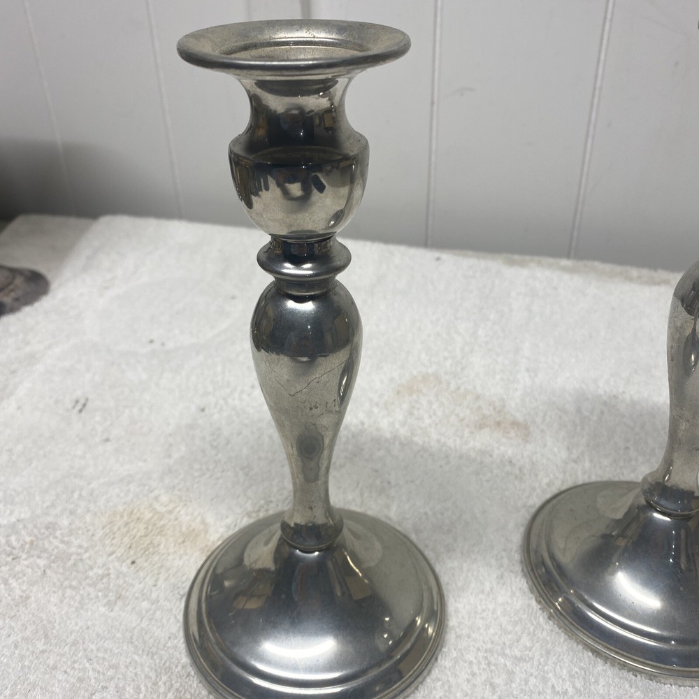 Web Pewter WEIGHTED CANDLESTICK PAIR
