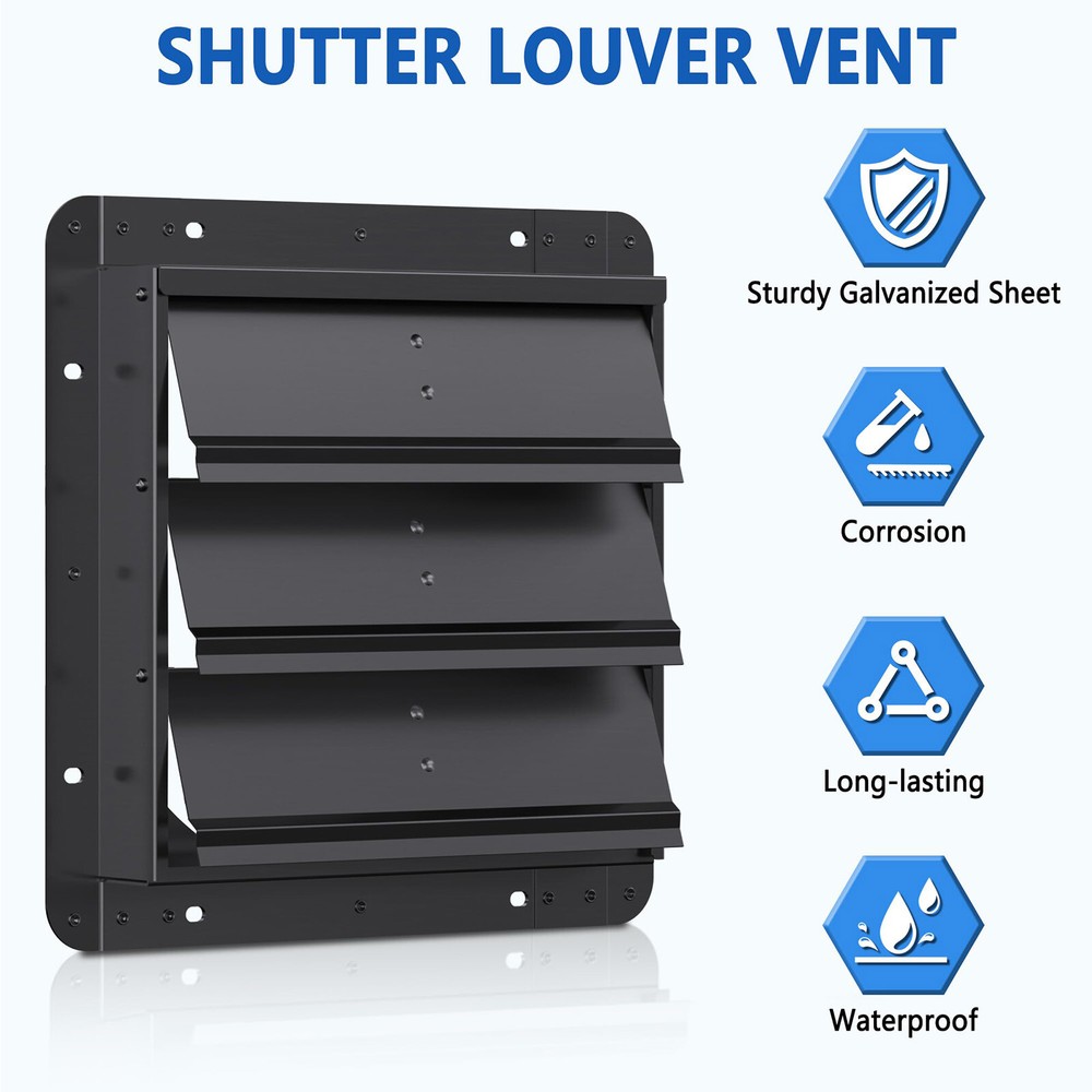 Shutter Louver Vent 10"12"14"16 Galvanized Sheet Spraying Automatic No Fan Blade